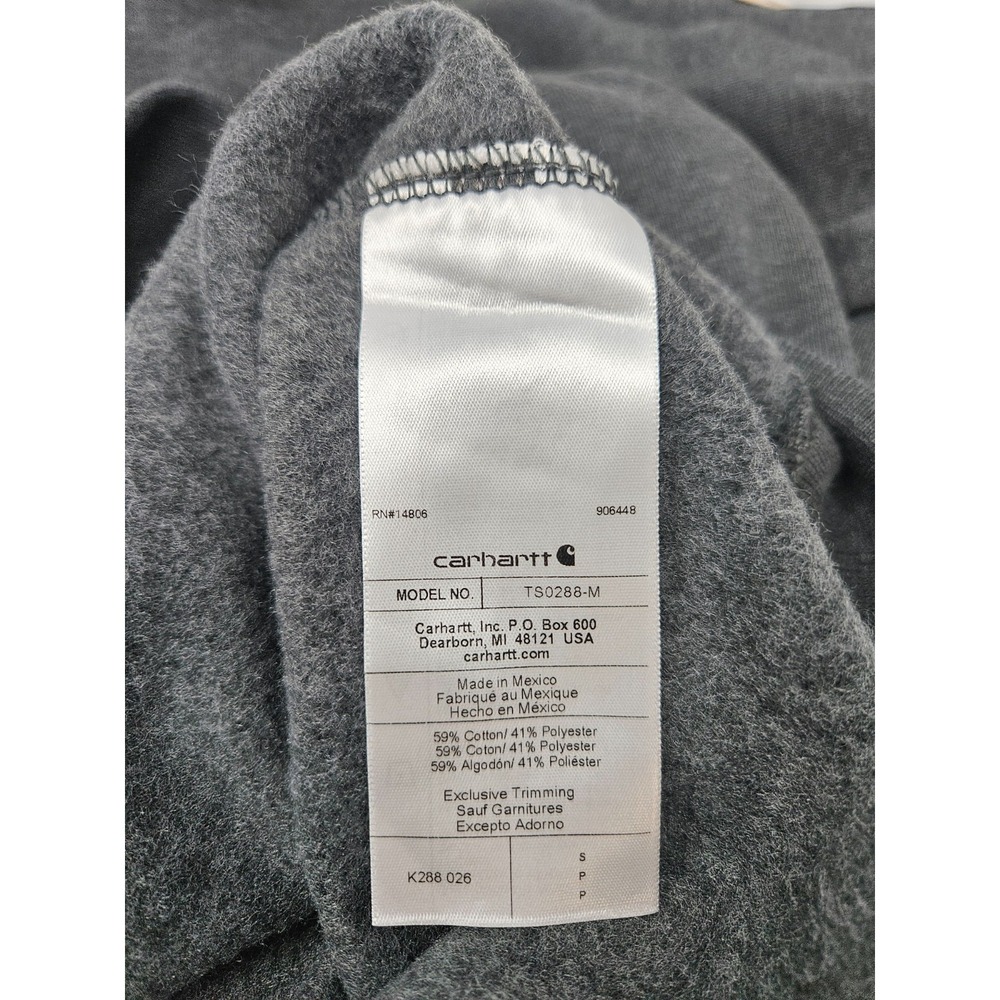 Carhartt Loose Fit Midweight Hoodie, Carbon Heather Gray, TS0288-M, Men's SM - Picture 10 of 10